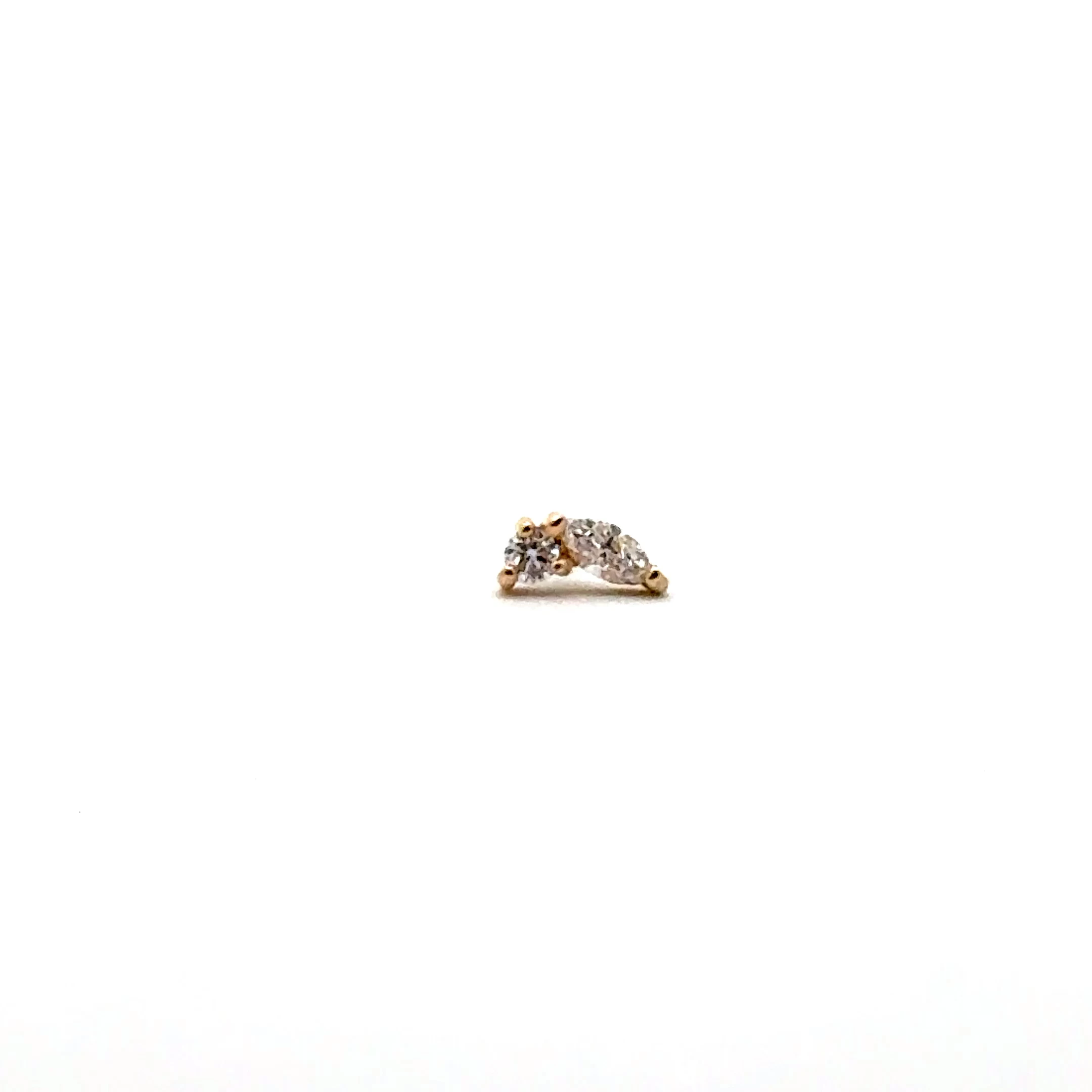 Solid 14k Marquise Mini Cluster Threadless End