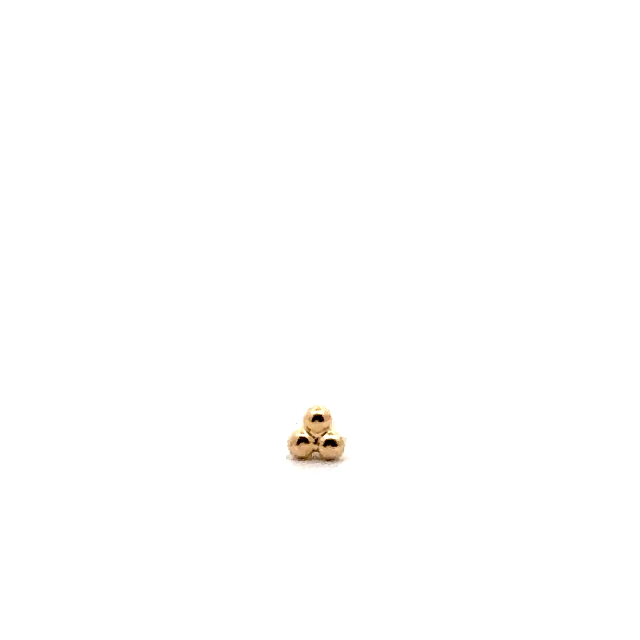 Solid 14k Mini Bead Trio Threadless End