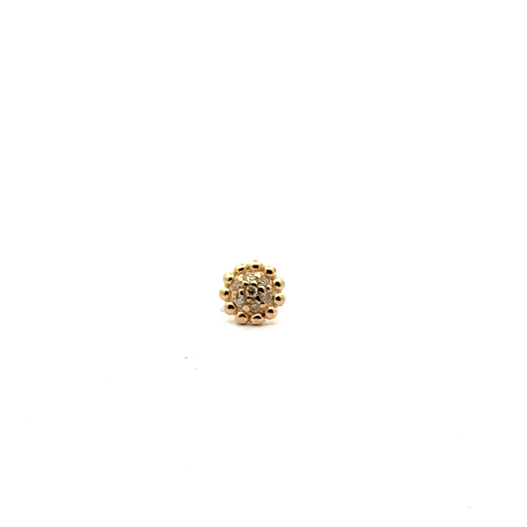Solid 14k Diamond Sunflower Threadless End