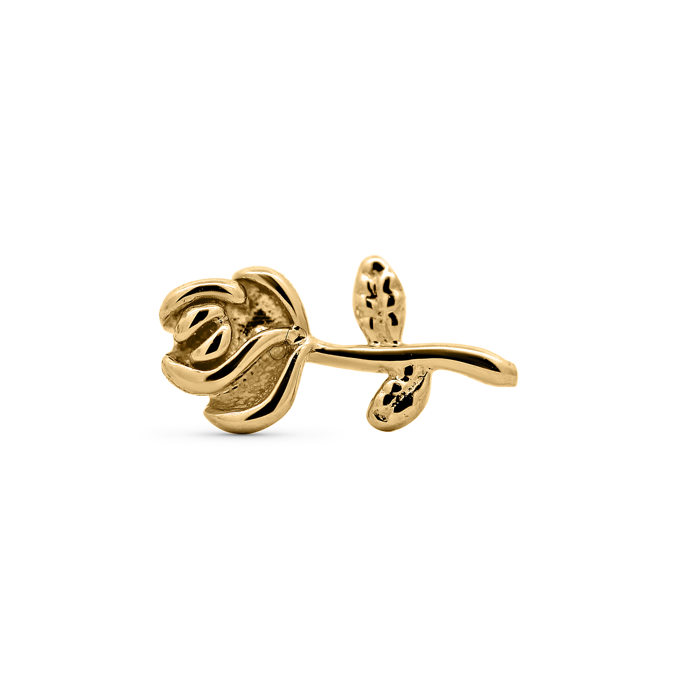 Solid 14k Rose Polish Threadless End