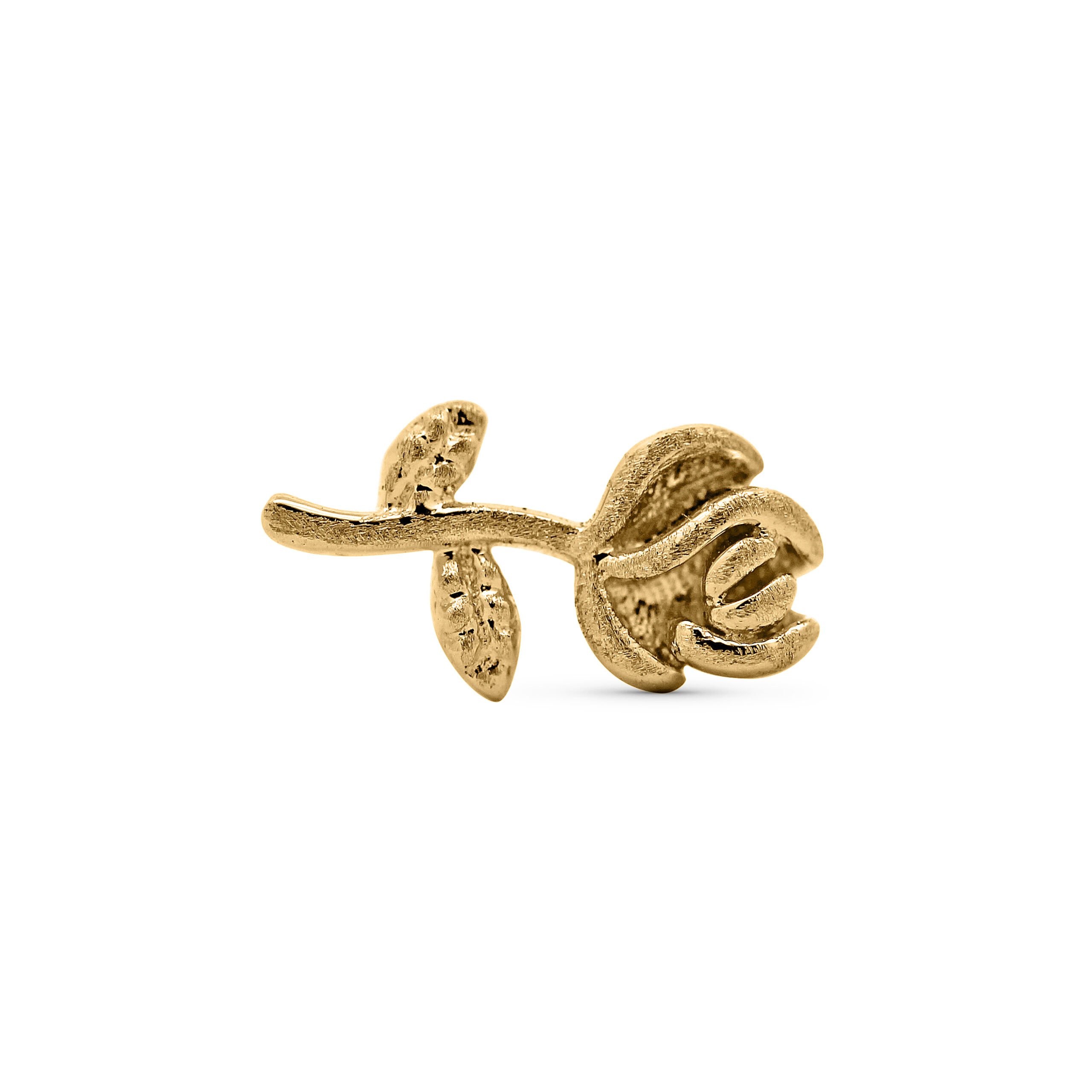 Solid 14k Rose Matte Threadless End