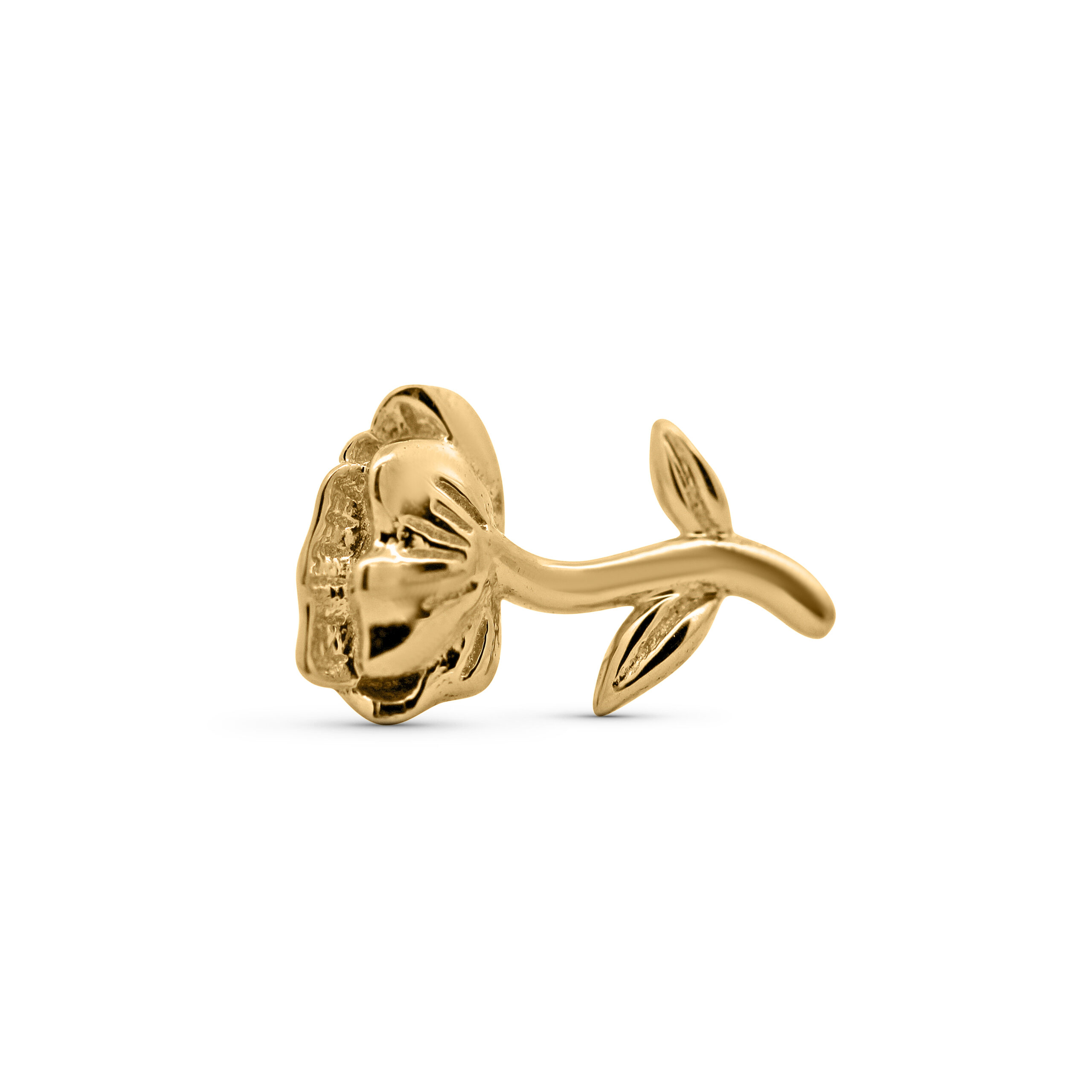 Solid 14k Poppy Polished Threadless End