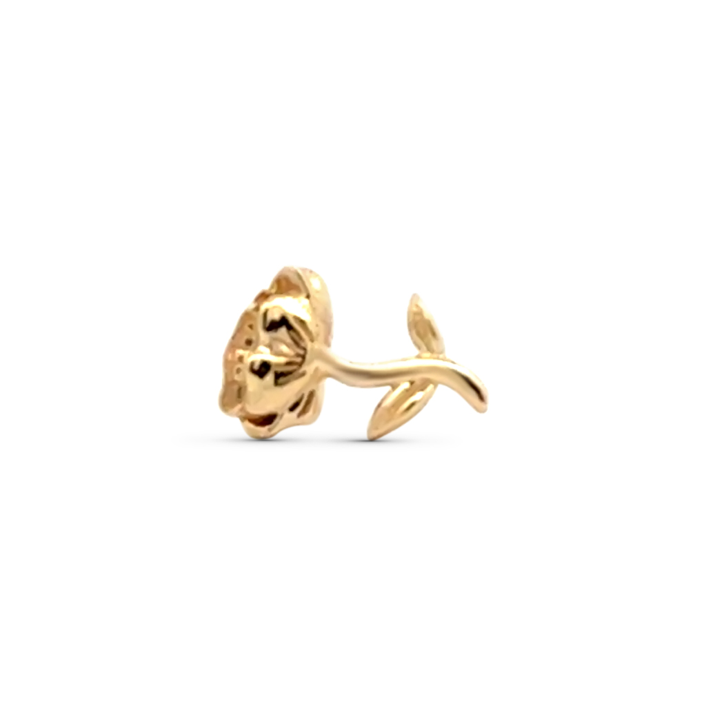 Solid 14k Poppy Polished Threadless End