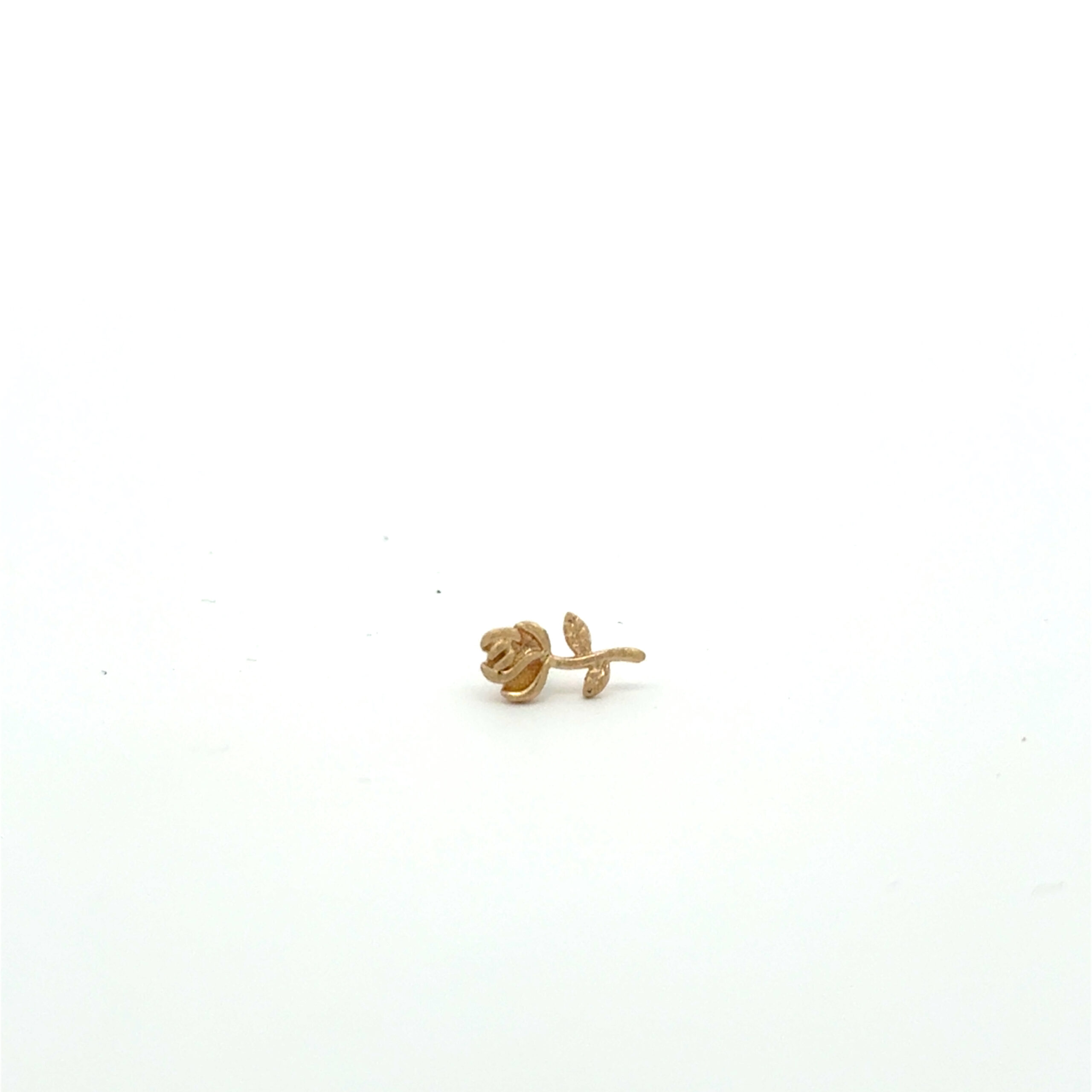 Solid 14k Rose Matte Threadless End