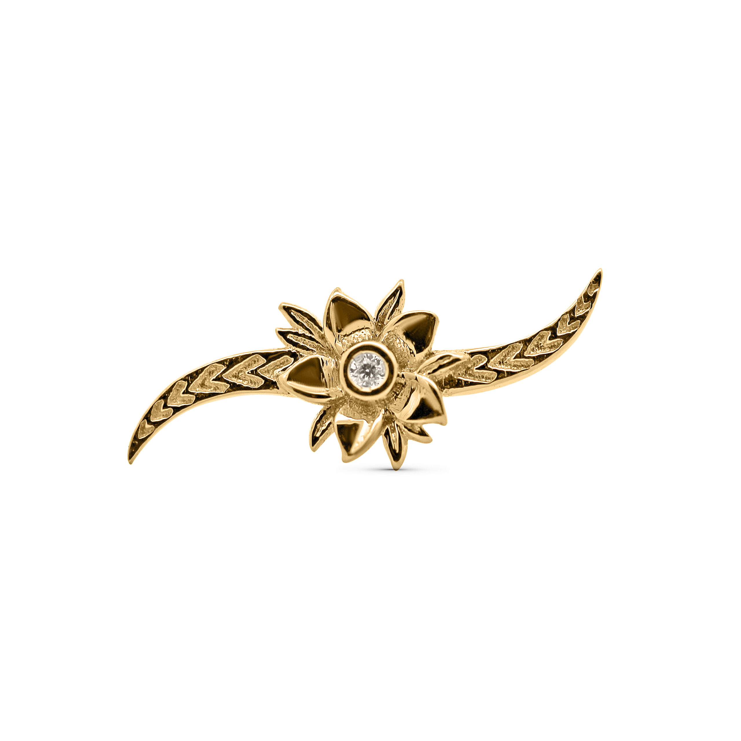 Solid 14k Lehua Roots Threadless End