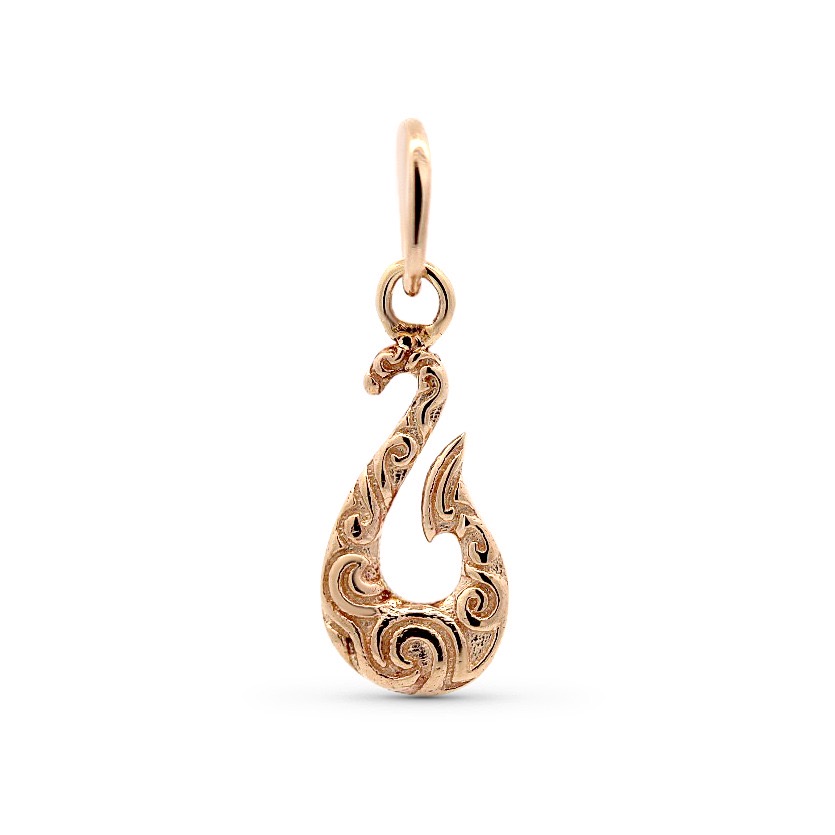 Solid 14k Fish Hook Pendant