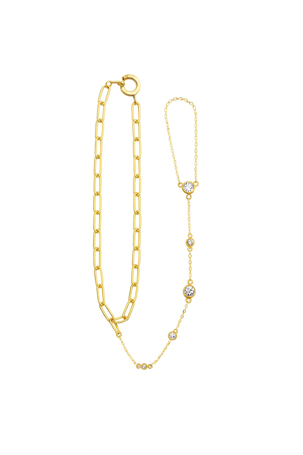 Solid 14k Diamond Handchain