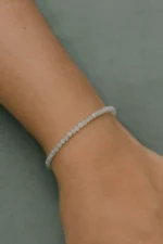 Solid 14k Magnetic Faceted Jade Bead Bracelet - Image 8