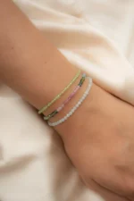 Solid 14k Magnetic Faceted Jade Bead Bracelet - Image 11