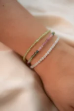 Solid 14k Magnetic Faceted Jade Bead Bracelet - Image 4