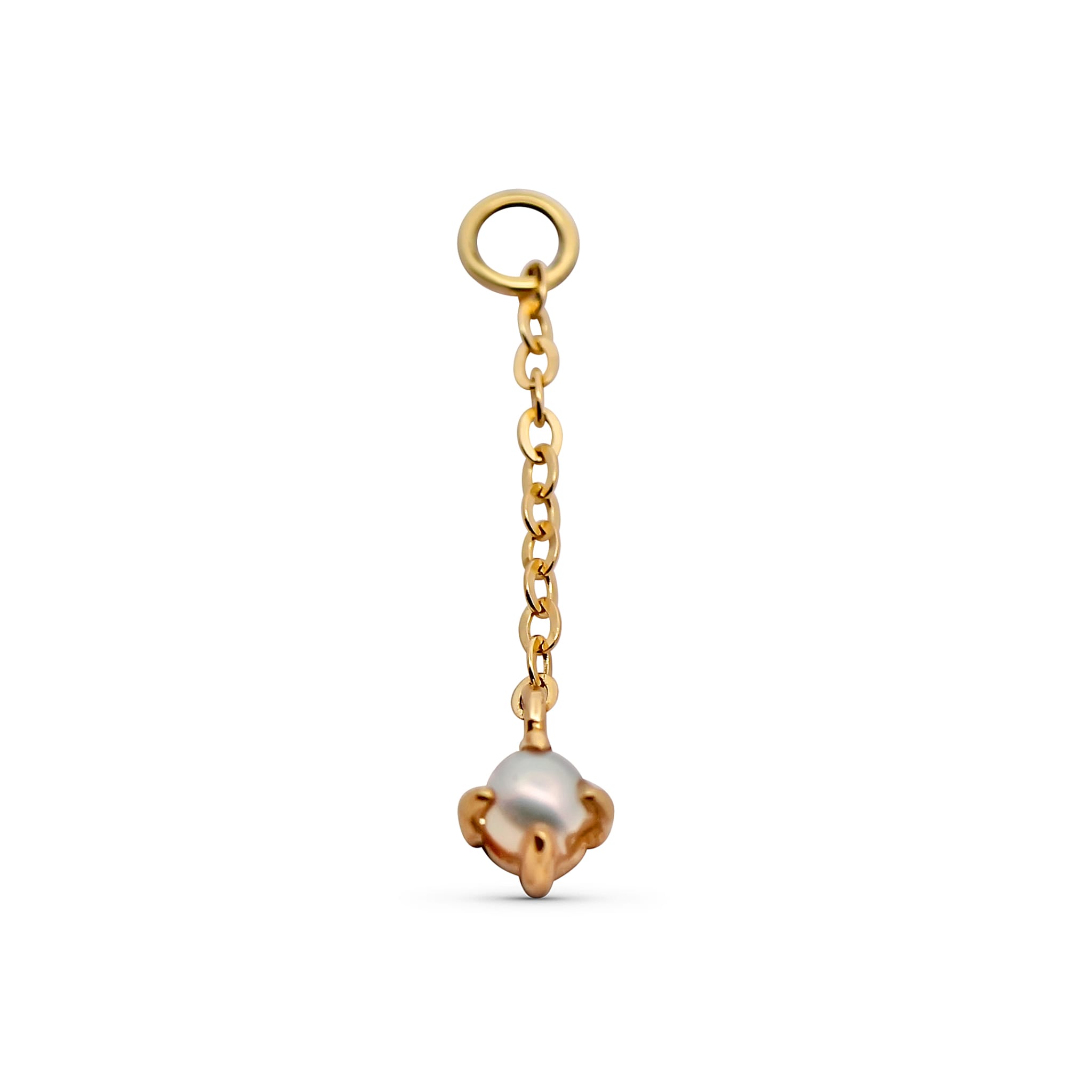 Solid 14k Round Pearl Earring Jacket