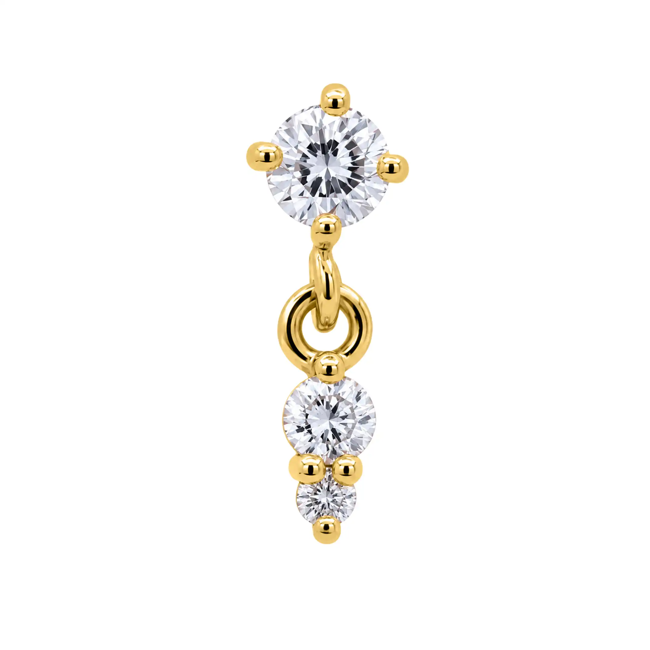 Solid 14k Graduated Diamond Dangle End