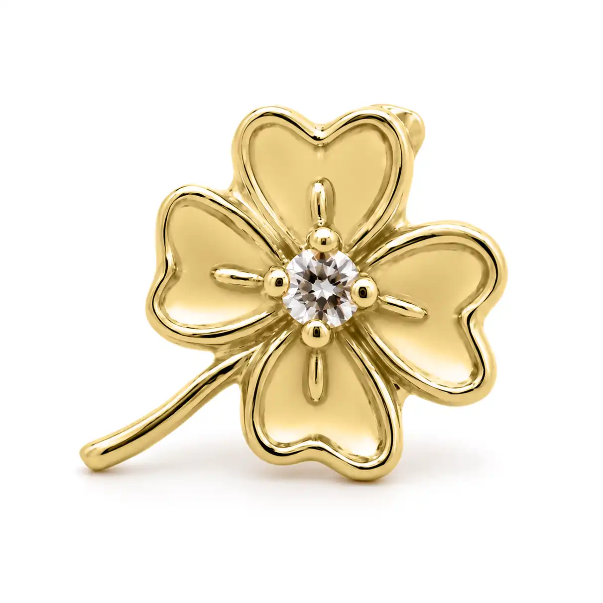 Solid 14k Clover End