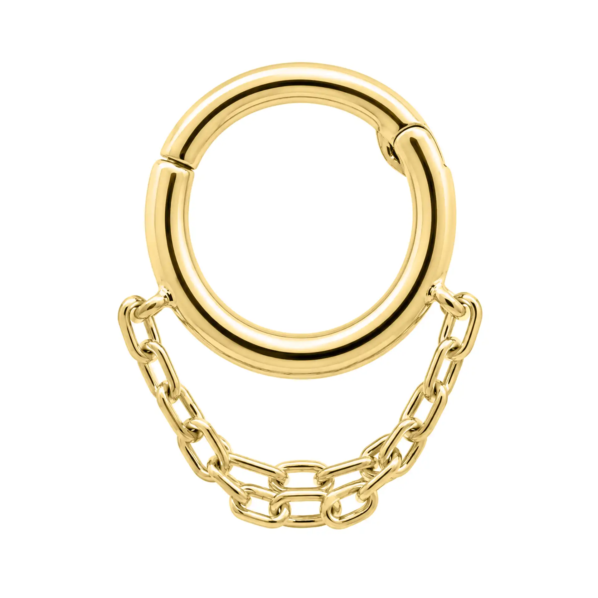 Solid 14k Chain Dangle Clicker Front Facing