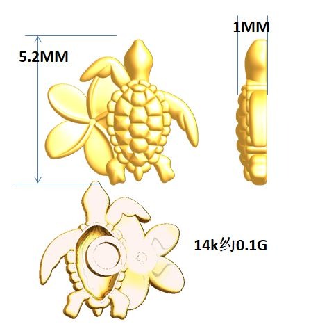 Solid 14k Hono Plumeria End